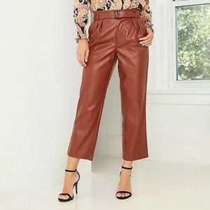 WHO WHAT WEAR BELTED FAUX LEATHER PANTS NWT 2